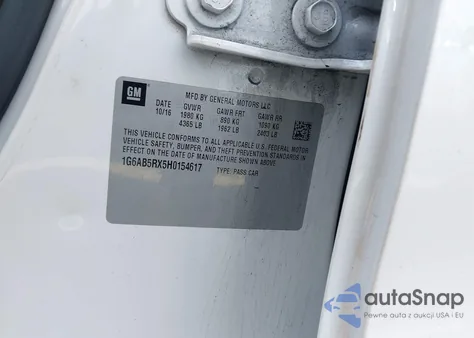 2017 Cadillac Ats Luxury z USA, uszkodzony, nr VIN 1G6AB5RX5H0154617